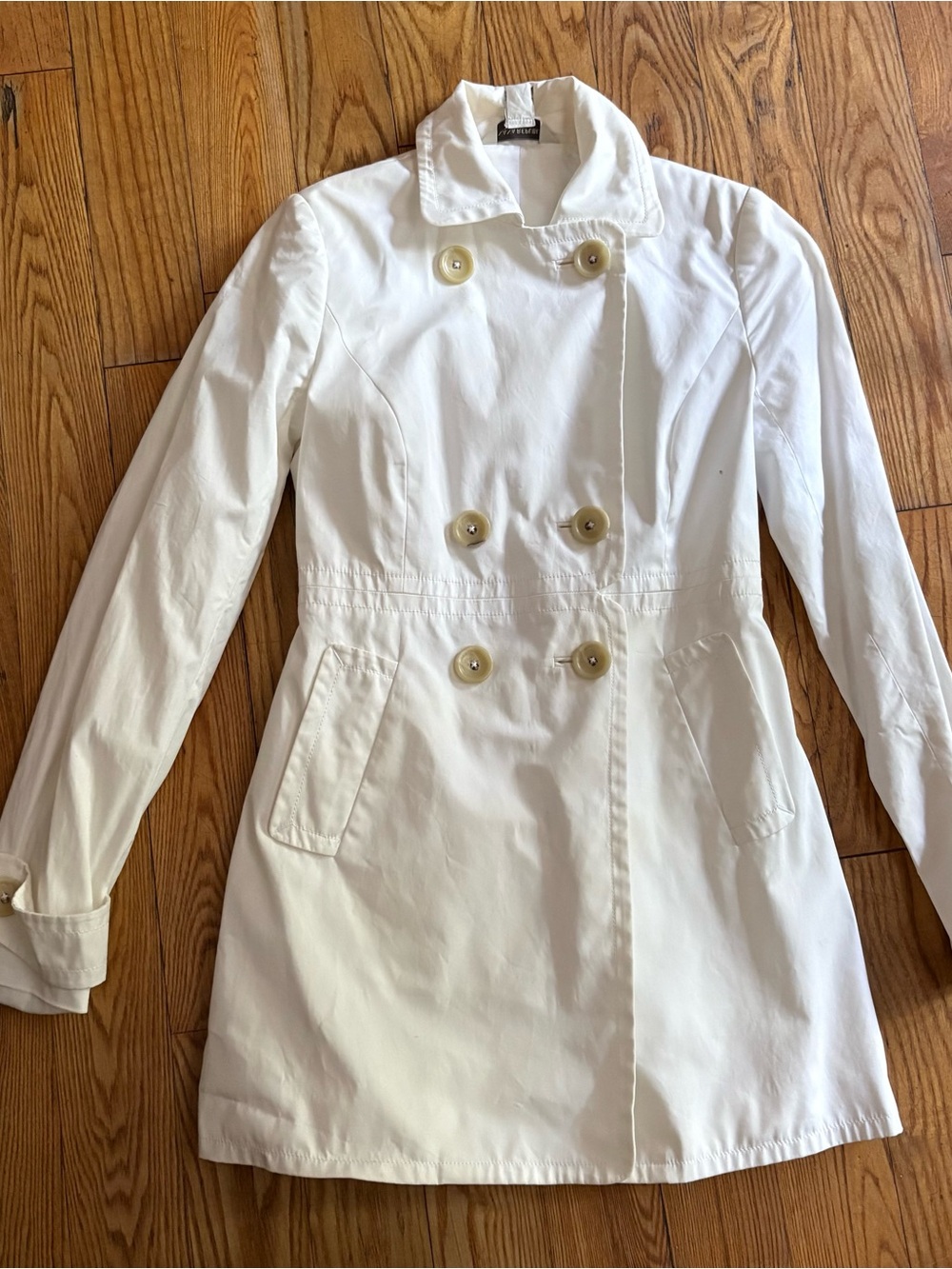 Banana Republic White Double-Breasted Trench Coat